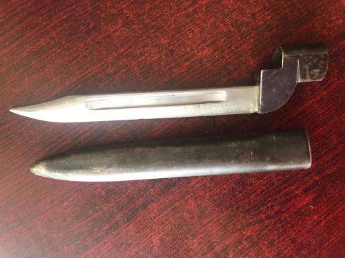 NO 9 BAYONET WITH METAL SCABBARD MADE FOR THE .303 ENFIELD RIFLE