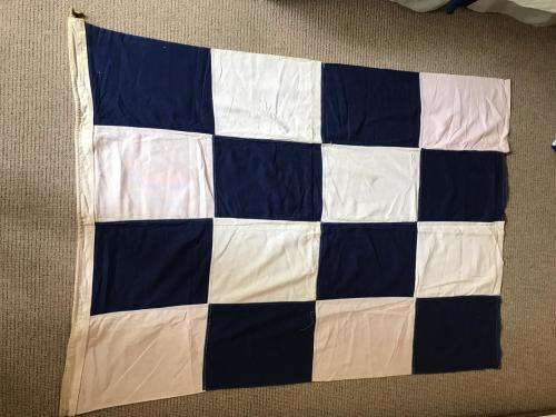 2X NAVY FLAGS-REPRESENTS NAUTICAL ALPHABET-AS PER PICTURE,THE LETTERS N & A -USED BUT VERY GOOD COND