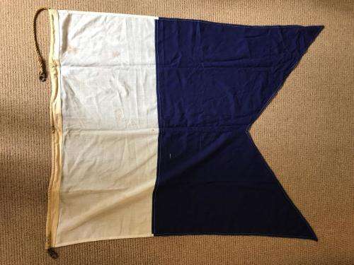 2X NAVY FLAGS-REPRESENTS NAUTICAL ALPHABET-AS PER PICTURE,THE LETTERS N & A -USED BUT VERY GOOD COND