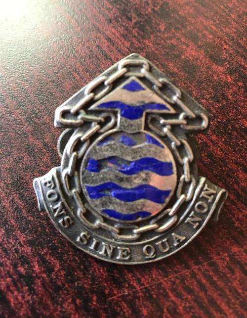 ORDNANCE SERVICES CORPS CAP BADGE-APPROVED IN 1977-1ST TYPE-2X SCREW LUGS