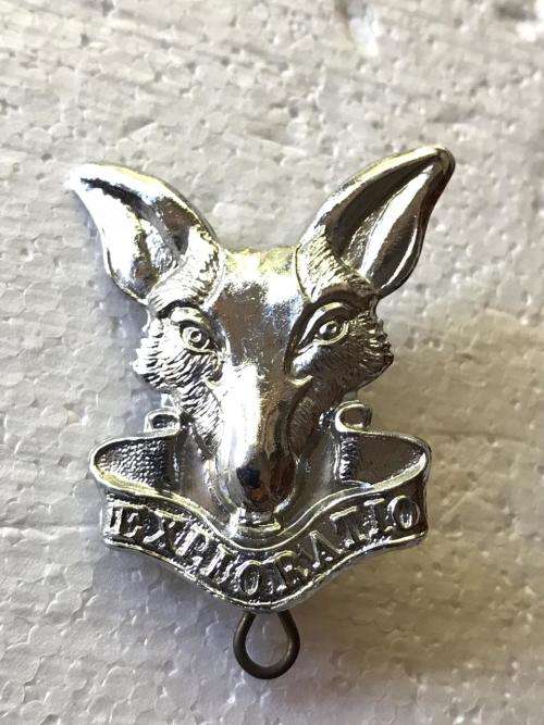 SA INTELLIGENCE CORPS,CHROMED CAP BADGE- 2 LUGS