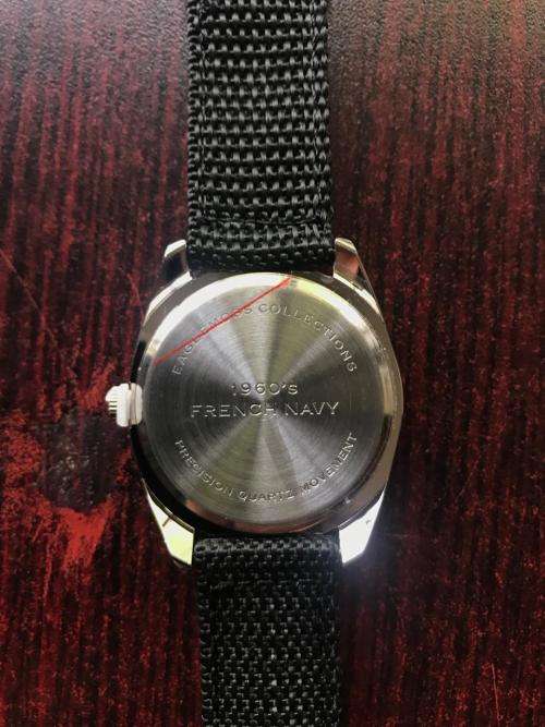 REPLICA OF THE FRENCH SEAMAN'S WATCH -WORN 1960'S WITH 15 PAGE BOOKLET ON THE HISTORY BEHIND IT