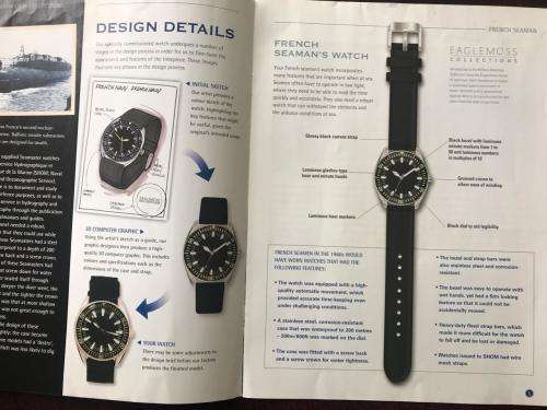 REPLICA OF THE FRENCH SEAMAN'S WATCH -WORN 1960'S WITH 15 PAGE BOOKLET ON THE HISTORY BEHIND IT