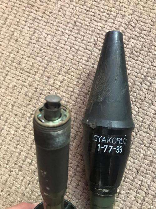 BULGARIAN AK 47 RIFLE GRENADE ANTI ARMOUR BORDER WAR PERIOD-INERT/DISPLAY-SCARCE-TOTAL LENGTH 40,5CM