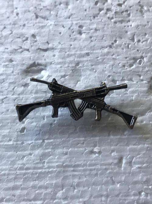 SWA 1ST CLASS SHOTTIST, OXIDISED SILVER PROFICIENCY BREAST BADGE-APPROVED IN 1985- PINS INTACT