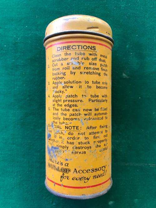 VINATAGE DUNLOP PATCH STRIP OUTFIT TIN-DIAMETER 50 MM- HEIGHT 115MM