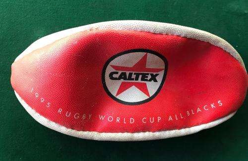 OFFICIAL 1995 RUGBY WORLD CUP-ALL BLACKS-SIGNED (SMALL RUGBY BALL)