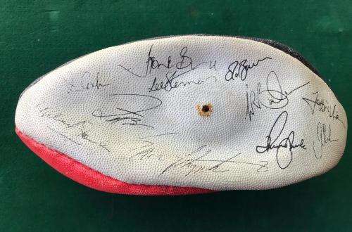 OFFICIAL 1995 RUGBY WORLD CUP-ALL BLACKS-SIGNED (SMALL RUGBY BALL)