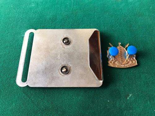 TRANSKEI MOUNTED BATTALION STABLE BELT BUCKLE-SOLD WITH ONE COLLAR