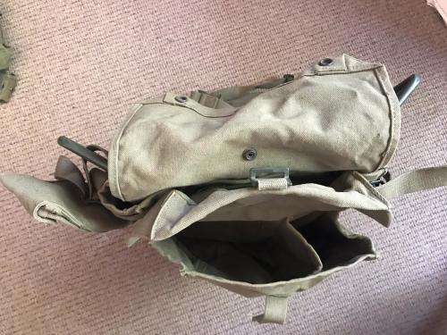 COMPLETE A53/B57 RADIO CARRY BAG WITH STEEL FRAME IN VERY GOOD & COMPLETE CONDITION-FRAME MEASURES 4