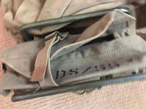 COMPLETE A53/B57 RADIO CARRY BAG WITH STEEL FRAME IN VERY GOOD & COMPLETE CONDITION-FRAME MEASURES 4