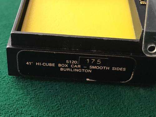 BACHMANN N SCALE 5120/175- 41 HI-CUBE BOX CAR-SMOOTH SIDES BURLINGTON- CONDITION LIKE NEW