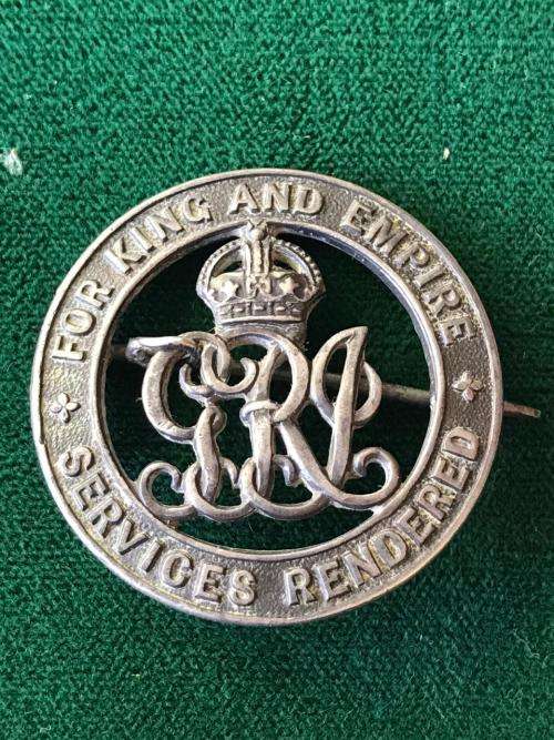 WW1 NUMBERED SILVER WAR BADGE