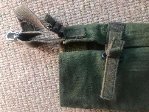 ORIGINAL OLIVE GREEN RHODESIAN GROUND SHEET HOLDER- IN GOOD CONDITION