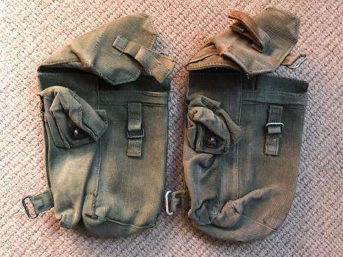 ORIGINAL OLIVE GREEN RHODESIAN AMMO POUCHES X2 IN VERY GOOD CONDITION