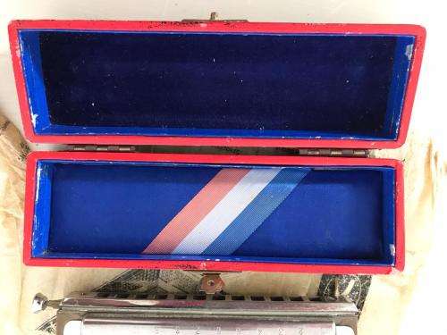 ORIGINAL 12 HOLE SUPER CHROMONICA HOHNER HARMONICA WITH CASE STILL IN VERY GOOD CONDITION