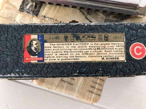 ORIGINAL 12 HOLE SUPER CHROMONICA HOHNER HARMONICA WITH CASE STILL IN VERY GOOD CONDITION