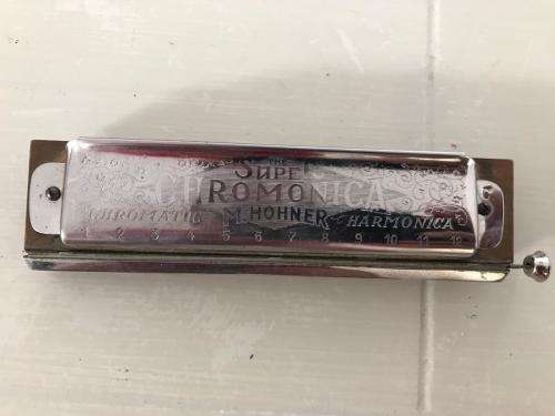 ORIGINAL 12 HOLE SUPER CHROMONICA HOHNER HARMONICA WITH CASE STILL IN VERY GOOD CONDITION