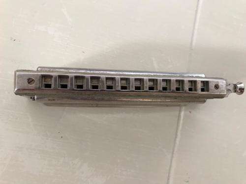 ORIGINAL 12 HOLE SUPER CHROMONICA HOHNER HARMONICA WITH CASE STILL IN VERY GOOD CONDITION