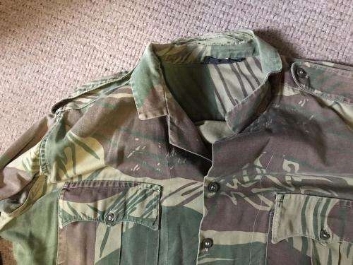 RHODESIAN CAMO LONG SLEEVE SHIRT-WELL WORN-SIZE LARGE-MEASURES 60CM ARMPIT TO ARMPIT