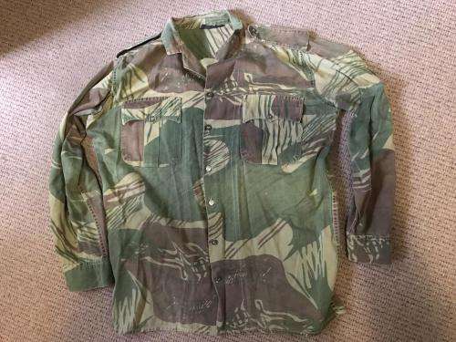 RHODESIAN CAMO LONG SLEEVE SHIRT-WELL WORN-SIZE LARGE-MEASURES 60CM ARMPIT TO ARMPIT