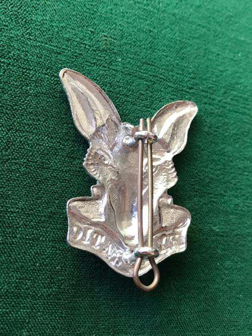 SA MILITARY INTELLIGENCE CORPS,CHROMED CAP BADGE- 2 LUGS- WORN FROM 1980