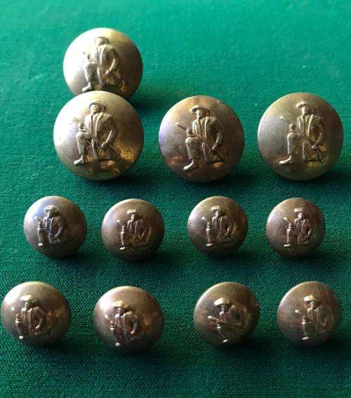 COMMANDO BRASS TUNIC BUTTONS- 4 LARGE AND 8 SMALL-SOLD TOGETHER