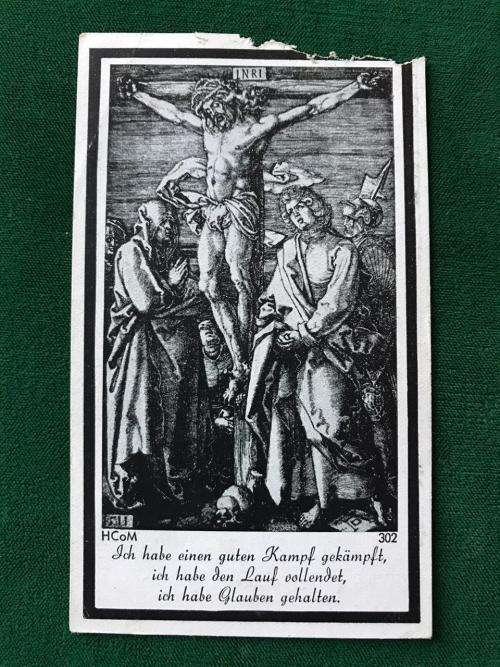 ORIGINAL WW2 GERMAN DEATH CARD