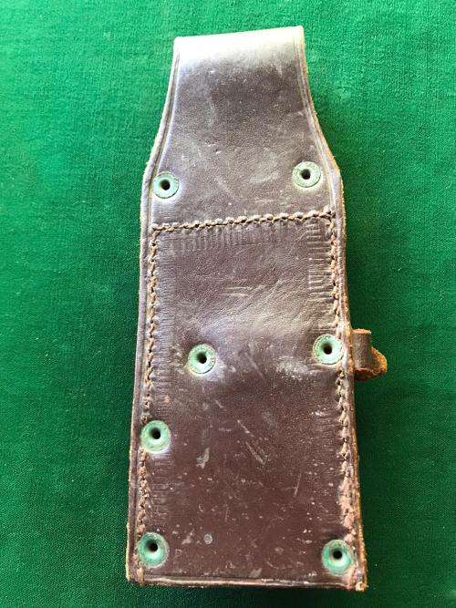 SA LEATHER FROG FOR THE SA NO 9 BAYONET,WITH THE SIDES BEING STITCHED DOWN