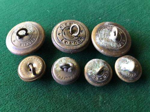 BRASS TUNIC BUTTONS WORN BY THE SA INSTRUCTIONAL CORPS-WW1 PERIOD