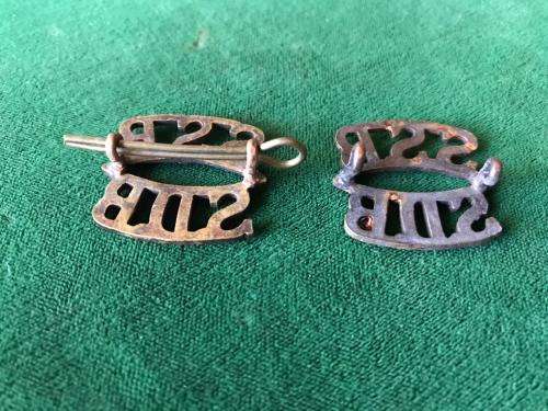 SPECIAL SERVICE BATTALION BRASS TITLE PAIR-1934-51-LUGS INTACT