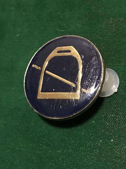 SADF EQUESTRIAN CENTRE BLUE CLASS 2 HORSE RIDERS PROFICIENCY BADGE-APPROVED 1982- 2 PINS