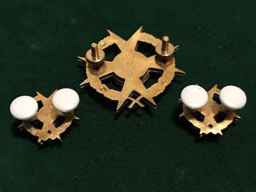 SA CORPS OF CHAPLAINS SILVER & GILT & ENAMEL CAP & COLLARS-WORN BY CHRISTIAN CHAPLAINS