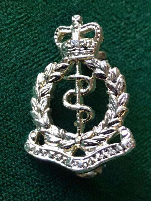 RHODESIA ARMY MEDICAL CORPS MESS DRESS ANODISED COLLAR BADGE-WORN 1957-65- 2 LUGS