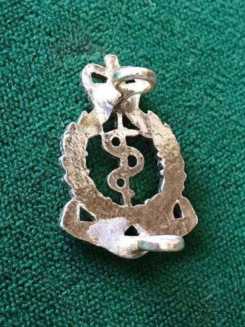 RHODESIA ARMY MEDICAL CORPS MESS DRESS ANODISED COLLAR BADGE-WORN 1957-65- 2 LUGS