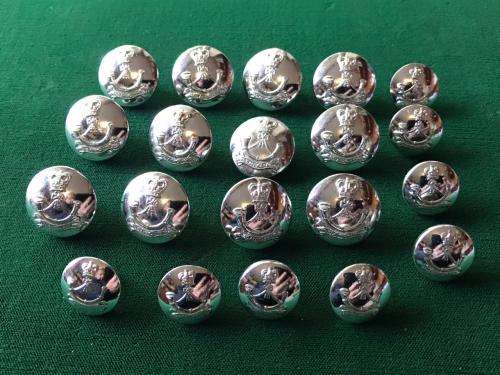RHODESIA KINGS AFRICAN RIFLES CHROME TUNIC BUTTONS -20 SOLD TOGETHER