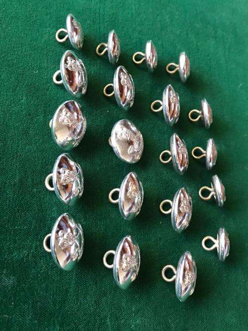 RHODESIA KINGS AFRICAN RIFLES CHROME TUNIC BUTTONS -20 SOLD TOGETHER
