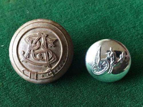 2X BUTTONS WORN BY SA RAILWAYS & HARBOURS PERSONNEL -DIAMETER 25 & 20 MM-1915-1951