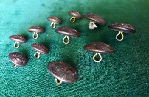 TUNIC BUTTONS WITH SA COAT OF ARMS-11 SOLD TOGETHER-DIAMETER 25 7 15 MM