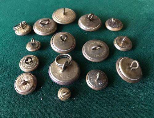 MIXED LOT OF 15 BRASS AIR FORCE TUNIC BUTTONS