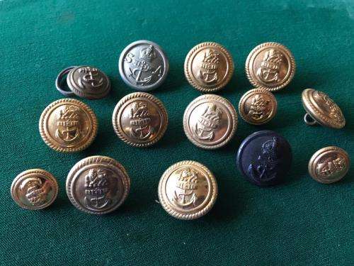 NAVY BUTTONS SOLD TOGETHER- 14 IN TOTAL