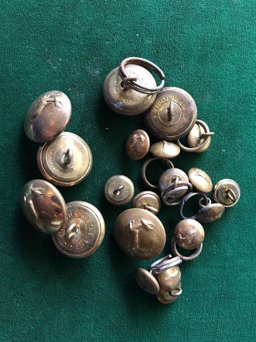 SA INFANTRY BRASS BUTTONS-16 IN TOTAL