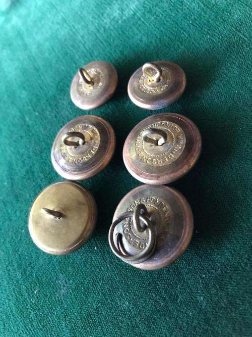 TRANSVAAL SCOTTISH BRASS BUTTONS- 6 IN TOTAL-WORN BY OFFICERS W.O.'S & SGTS ONLY