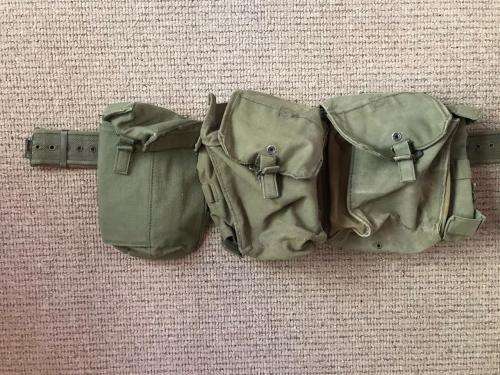 ORIGINAL RHODESIAN P69 WEBBING 4X POACHES ON WEBBING BELT