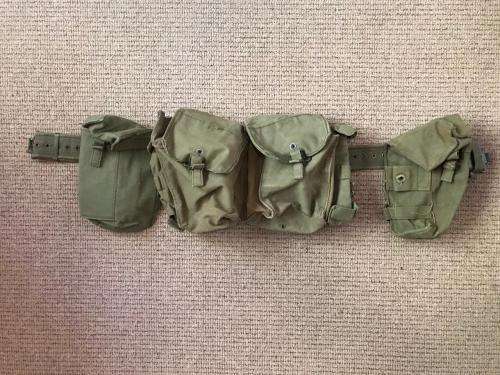 ORIGINAL RHODESIAN P69 WEBBING 4X POACHES ON WEBBING BELT