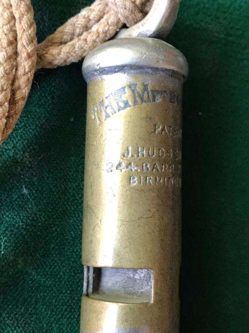 THE METROPOLITAN J. HUDSON & CO-WW2 PERIOD WHISTLE
