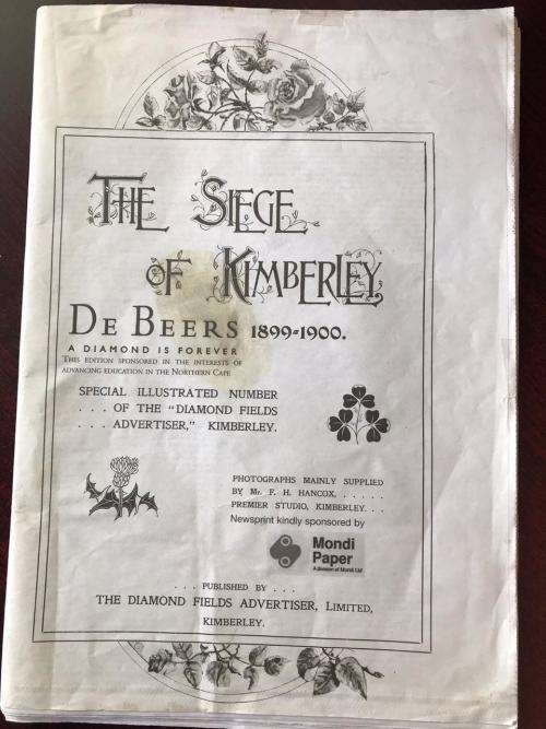 THE SIEGE OF KIMBERLEY-DE BEERS-1899-1900-71 PAGES-PUBLISHED FEBR 2000