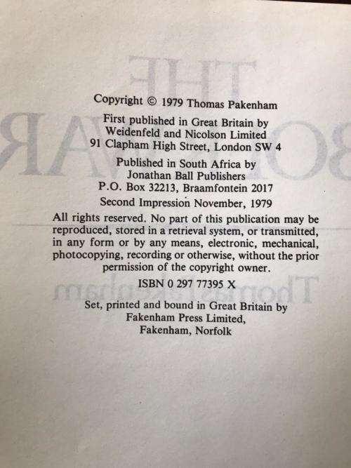 THE BOER WAR BY THOMAS PAKENHAM-PUBLISHED 1979 -659 PAGES-CONDITION GOOD