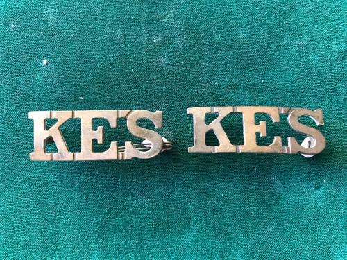 KING EDWARD THE 7TH SCHOOL  TITLE PAIR-LUGS INTACT BRASS