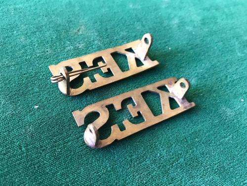 KING EDWARD THE 7TH SCHOOL  TITLE PAIR-LUGS INTACT BRASS